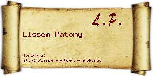 Lissem Patony névjegykártya